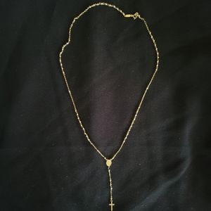 10k solid two-toned gold Rosary/bead necklace